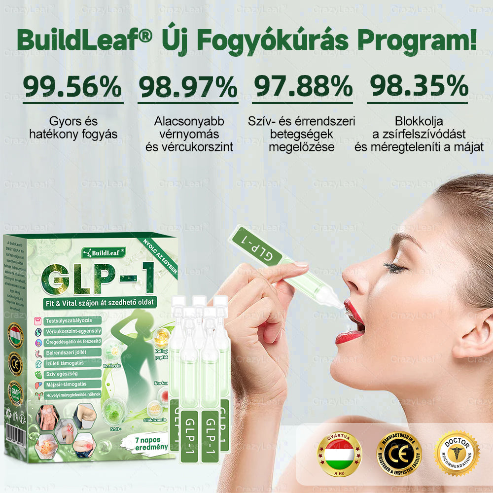 💚 Klinikai kutatásokkal igazolt | A BuildLeaf® Berberine GLP-1 Pro Súlycsökkentő Szájon át szedhető oldat segíthet a makacs súlytöbblet, anyagcsere- és energiaproblémák kezelésében, támogatva a jobb közérzetet és vitalitást