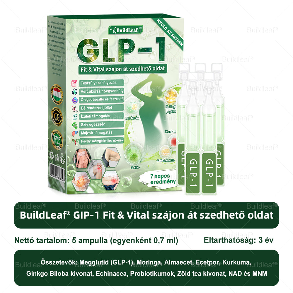 💚 Klinikai kutatásokkal igazolt | A BuildLeaf® Berberine GLP-1 Pro Súlycsökkentő Szájon át szedhető oldat segíthet a makacs súlytöbblet, anyagcsere- és energiaproblémák kezelésében, támogatva a jobb közérzetet és vitalitást